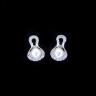 Modern 925 Silver Hanging Earrings With Fresh Water Pearl And Pink Zircon For Present Birthday Gift