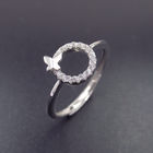 Custom CZ Jewelry Zircon Silver 925 Wedding Rings For Party / Anniversary