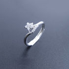 Fashionable Silver Diamond Ring  Round Sequential Arrangement Shape