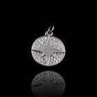 CZ Sterling Silver Round Pendant , Pendant 925 Collections Jewelry